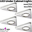 4x BRUSHED NICKEL Triangle Surface Under Cabinet Kitchen Light & Driver Kit - Natural White LED