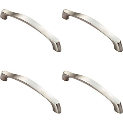 4x Chunky Arched Grip Pull Handle 194 x 17mm 160mm Fixing Centres Satin