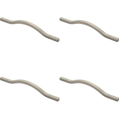 4x Curved Square Bar Pull Handle 273 x 12mm 192mm Fixing Centres Satin Nickel Price Comparisons | Compare The Build