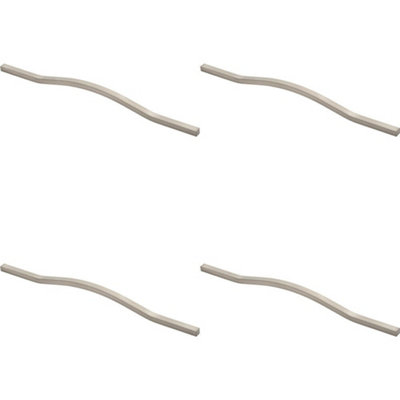 4x Curved Square Bar Pull Handle 410 x 12mm 320mm Fixing Centres Satin Nickel Price Comparisons | Compare The Build