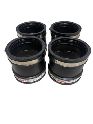 4x Drain Coupling VDC115 - 100mm - 115mm Flexible Rubber Boot Reducer ...
