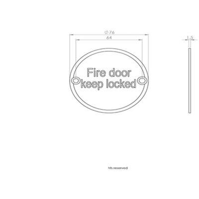 4x Fire Door Keep Locked Sign 64mm Fixing Centres 76mm Dia Polished Steel