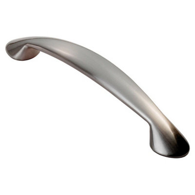 4x Flared Cabinet Pull Handle 165.5 x 23mm 128mm Fixing Centres Satin ...