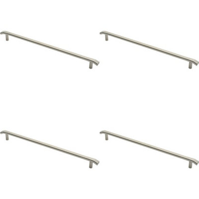 4x Flat Bar Pull Handle with Chamfered Edges 600mm Fixing Centres Satin Steel Price Comparisons | Compare The Build