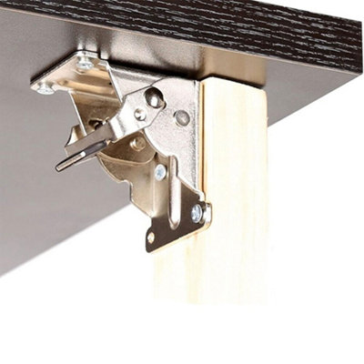 4x Folding Table Chair Leg Hinges 90 Degree Self-Locking Bracket Hinge Hardware