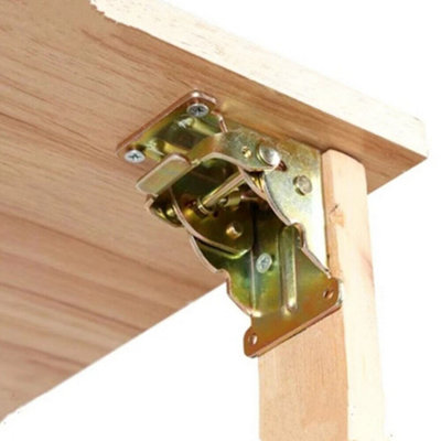 4x Folding Table Chair Leg Hinges 90 Degree Self-Locking Bracket Hinge Hardware