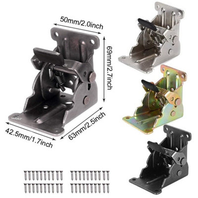 4x Folding Table Chair Leg Hinges 90 Degree Self-Locking Bracket Hinge Hardware