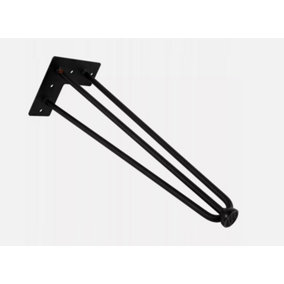 4x Hairpin Legs Hair Pin Legs Set for Furniture Bench Desk Table Metal Steel DIY3 Prong (10mm) 30.4cm - 12"