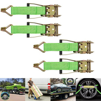 4 In. X 27 Ft. Ratcheting Cargo Strap With Flat Hook - Foto 3