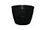 4x Large Black Barrel Planter Round Plastic Plant Pot 50cm Patio Garden Flower Tub