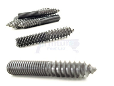 4x M10 60mm Wood to Metal Screws Furniture Dowels Double Ended Fixing Bolts Thread Screw Stud Hanger Bolt