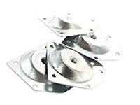 4x M8 Furniture Fixing Plates Angle Design Ideal for Making Straight Furniture Feet or Table Legs Angled to 12 degrees