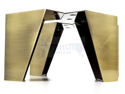 4x Metal Furniture Legs 95mm High Chair Feet Cabinets Brushed Brass (Self-Fix)