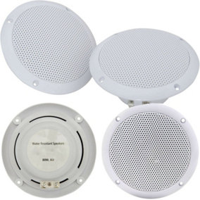 4x Moisture Resistant Ceiling Speakers 80W 8Ohm 5" Kitchen Bathroom 2 Way Loud