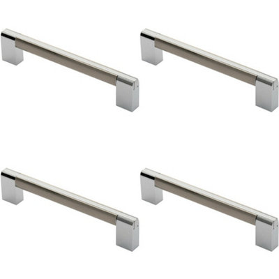4x Multi Section Straight Pull Handle 160mm Centres Satin Nickel Polished Chrome Price Comparisons | Compare The Build