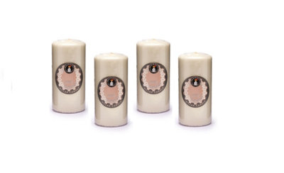 4x Natural White Pillar Candle 30 Hour Slim Wax Church Pillar Candle 12cm x 5cm