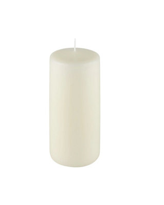 4x Natural White Pillar Candle 30 Hour Slim Wax Church Pillar Candle 12cm x 5cm