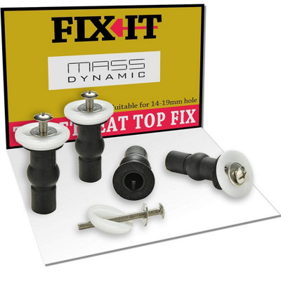 4-Pack Toilet Seat Fixing Bolt Set – M6 Nylon Expansion Screws For Blind Hole Installation, With Shims