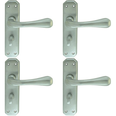 4x PAIR Heavy Duty Handle on Angular Bathroom Backplate 180 x 40mm ...
