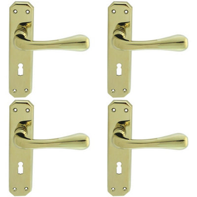 4x PAIR Heavy Duty Handle on Angular Lock Backplate 180 x 40mm ...