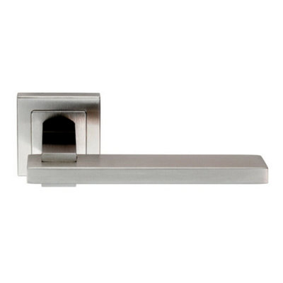 4x PAIR Square Cut Rectangular Handle on Square Rose Concealed Fix ...