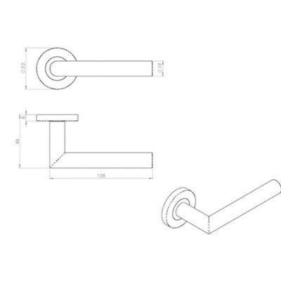 4x PAIR Straight Mitred Bar Handle on Round Rose Concealed Fix Satin Steel