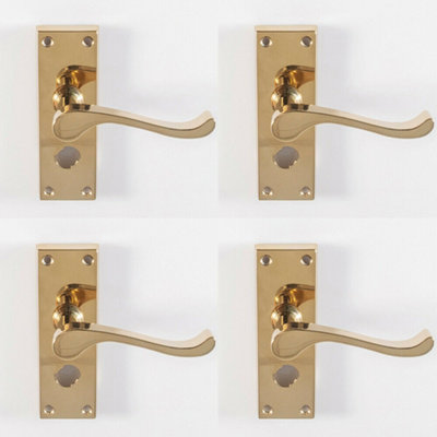 4x PAIR Victorian Scroll Handle on Bathroom Backplate 120 x 41mm ...