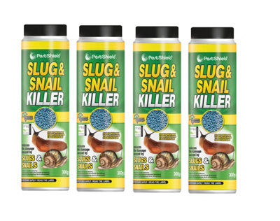 4x Pestshield Organic Slug & Snail Killer Ferric Phosphate Mini Blue Pellets 300g