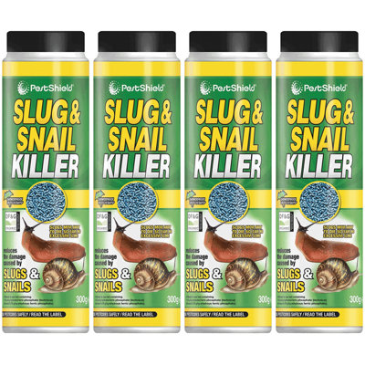 4X PestShield Slug and Snail Killer Mini Blue Pellets Organic Showerproof 4 x 300g