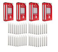 4x Prices 10 White Household Candles 5H Burn Time 17cm x 1.8cm