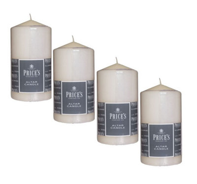 4x Prices Altar Candle - 15cm x 8cm - 75 Hours Burn Time