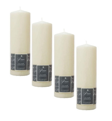 4x Prices Altar Candle - 25cm x 8cm - 125 Hours Burn Time