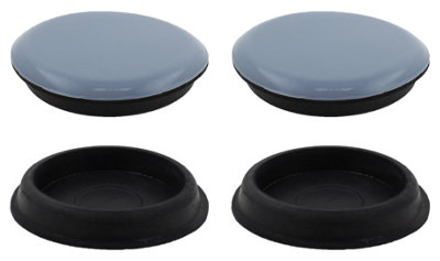 4x PTFE Teflon Based Rubber Castor Cup Glides - Move & Slide Furniture Easily