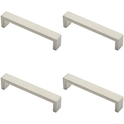 4x Rectangular D Bar Pull Handle 136 x 20mm 128mm Fixing Centres Stainless Steel Price Comparisons | Compare The Build