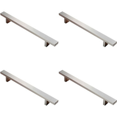 4x Rectangular T Bar Pull Handle 197 x 20mm 128mm Fixing Centres Stainless Steel Price Comparisons | Compare The Build