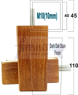 4x REPLACEMENT FURNITURE LEGS SOLID WOOD 110mm HIGH SOFAS CHAIRS SETTEE CABINETS LEGS M10 TSP2055