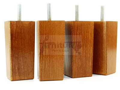 4x REPLACEMENT FURNITURE LEGS SOLID WOOD 110mm HIGH SOFAS CHAIRS SETTEE CABINETS LEGS M10 TSP2055