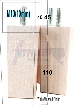 4x REPLACEMENT FURNITURE LEGS SOLID WOOD 110mm HIGH SOFAS CHAIRS SETTEE CABINETS LEGS M10 TSP2055