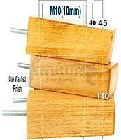 4x REPLACEMENT FURNITURE LEGS SOLID WOOD 110mm HIGH SOFAS CHAIRS SETTEE CABINETS LEGS M8 TSP2055 Oak