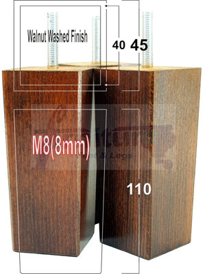 4x REPLACEMENT FURNITURE LEGS SOLID WOOD 110mm HIGH SOFAS CHAIRS SETTEE CABINETS LEGS M8 TSP2055