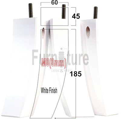 4x REPLACEMENT FURNITURE LEGS SOLID WOOD FEET 185mm HEIGHT SOFAS CHAIRS SETTEE CABINETS M8(8mm) TSP2022 (White) Price Comparisons | Compare The Build