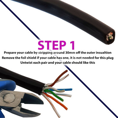4x RJ45 CAT6 Tool-less Connectors & Boot - UTP Ethernet Plugs - NO CRIMP TOOL