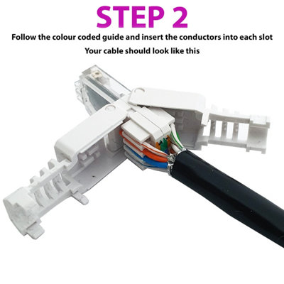 4x RJ45 CAT6 Tool-less Connectors & Boot - UTP Ethernet Plugs - NO CRIMP TOOL