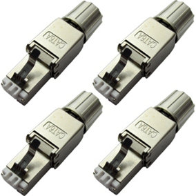 4x RJ45 CAT6a Tool less Connectors & Boot FTP Shielded Outdoor Ethernet Plugs