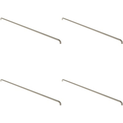 4x Round D Bar Pull Handle 1830 x 30mm 1800mm Fixing Centres Satin Steel