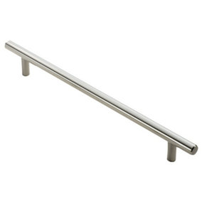 4x Round T Bar Cabinet Pull Handle 704 x 12mm 640mm Fixing Centres Satin Nickel