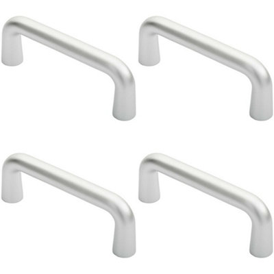 4x Rounded D Shaped Bar Handle 150 x 22mm Diameter Satin Anodised Aluminium