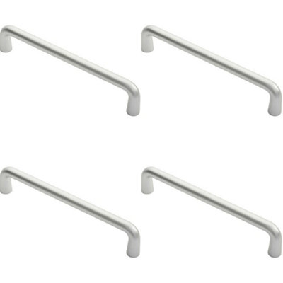 4x Rounded D Shaped Bar Handle 450 x 22mm Diameter Satin Anodised Aluminium