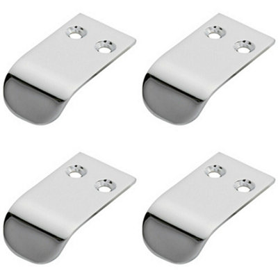 4x Semi Concealed Cabinet Finger Pull Handle 12mm Fixing Centres Polished Chrome