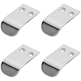 4x Semi Concealed Cabinet Finger Pull Handle 12mm Fixing Centres Polished Chrome